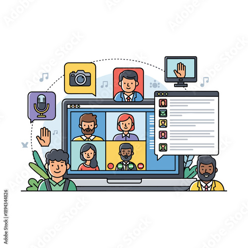 Virtual Meeting on Laptop