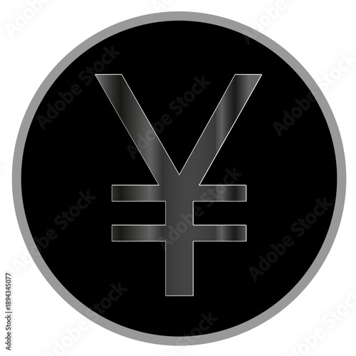 Jeton YEN noir et argenté	