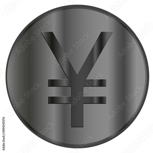 Pièce de monnaie YEN argentée	
