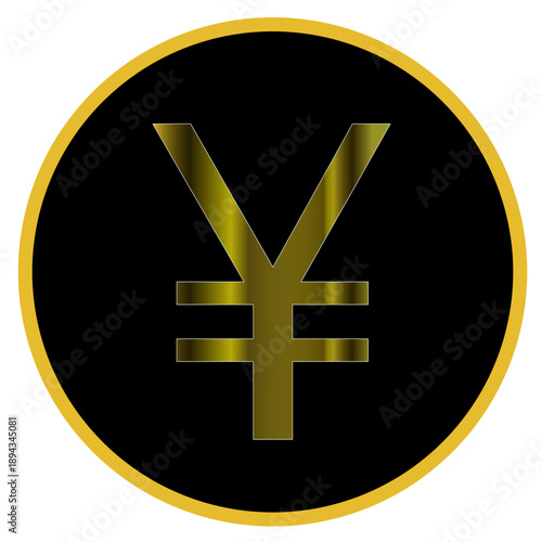 Jeton YEN noir et doré	