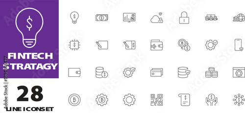 Ultimate FinTech Icon Set Featuring 30 Premium Financial, Banking, Payment & Digital Finance Vector Icons for Modern Apps and Web Platforms