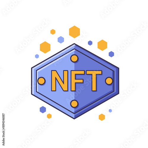 NFT Logo Design with Hexagonal Shape.