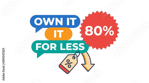 Own It for Less with 80% Discount - Graphic Design Ad