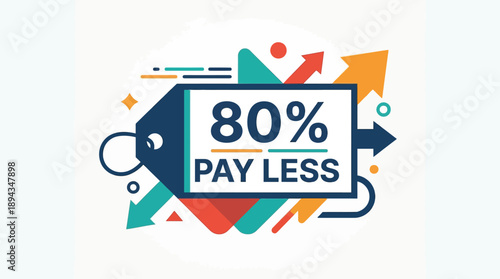 Big Discounts on Products, Online Shopping, Graphic Design, Colorful Background, Eye-catching View, Savings Concept