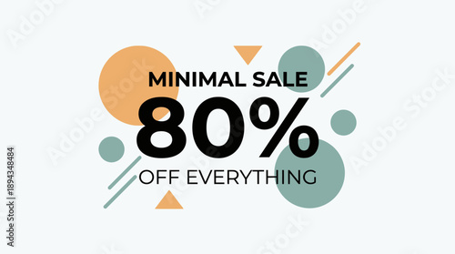 80% Off Everything, Online Store, Graphic Design, Modern Style