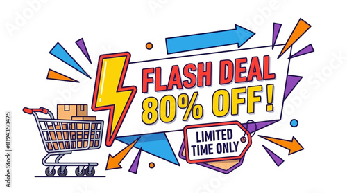 Shopping Discounts on Products in a Promotional Graphic Design