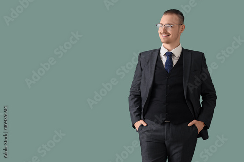 Handsome businessman in eye...
