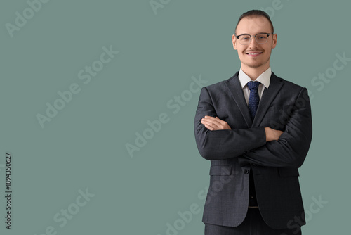 Handsome businessman in eye...