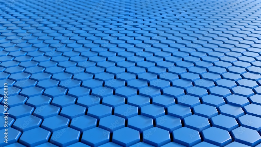 Naklejka premium Blue hexagonal pattern surface with uniform geometric tiling