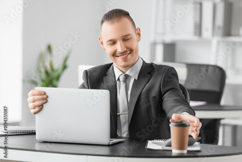 Handsome businessman with l...