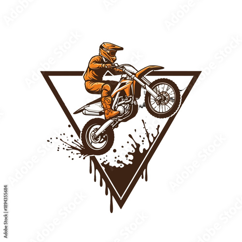 Motocross Rider in Action Illustration.