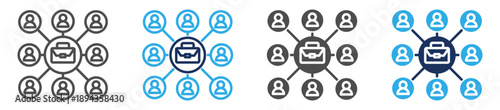 business networking icon sheet with multi concept