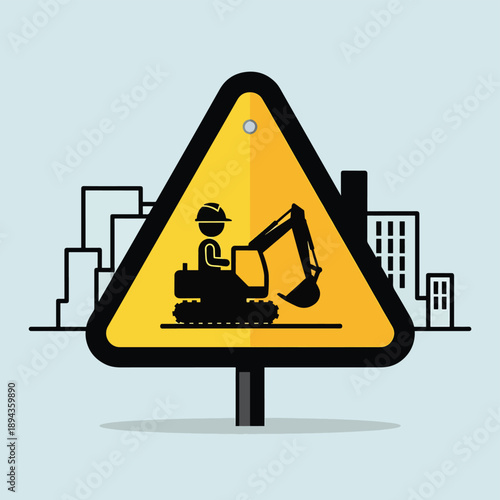 Construction Zone Warning Sign