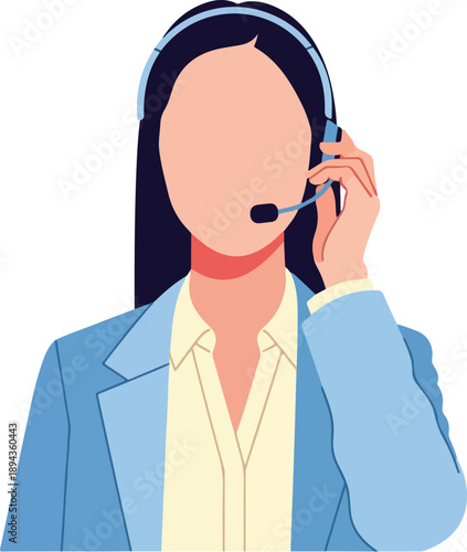 Professional woman in headset in customer service setting. Suitable for representing call center, support services, helpdesk, telemarketing concepts.
