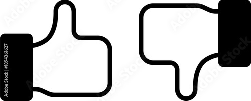 GOODとBADのアイコン（Thumbs up and thumbs down icon set.）
