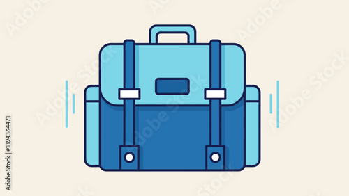 Blue Backpack with Straps and Handle.