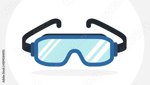 Blue Protective Safety Glasses Illustration.