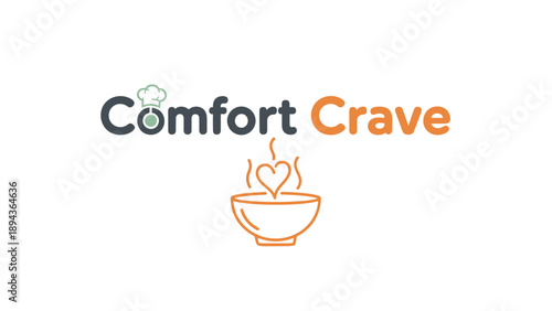 Comfort Crave Logo with Bowl Illustration.