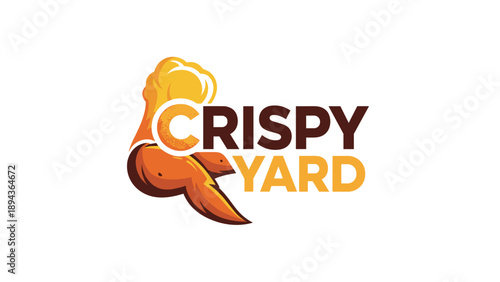 Crispy Yard Logo with Fried Chicken.