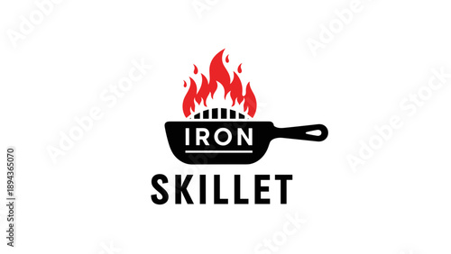 Iron Skillet Cooking on Fire.