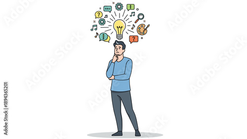 Man with Creative Ideas and Innovation.