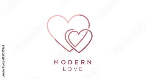 Wallpaper Mural Modern Love Heart Logo Design Element. Torontodigital.ca