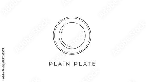 Simple Line Drawing of Plain Plate.