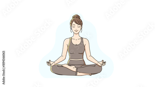 Woman Practicing Yoga Meditation Pose.