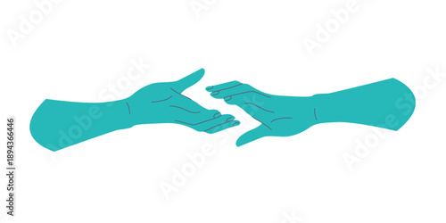Vector illustration of connecting hand gesture symbolizing communication teamwork cooperation friendship unity design isolated element for business social concept