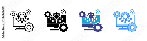 It Systems icon set multiple style collection