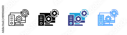 Operating System icon set multiple style collection