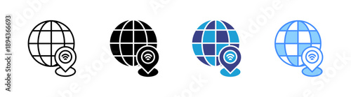 Ip Address icon set multiple style collection