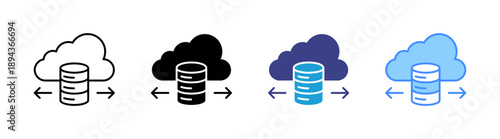 Data Transfer icon set multiple style collection