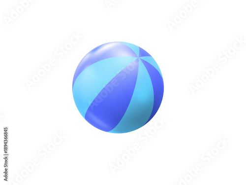 Realistic 3d render ball illustration for summer play ground activities, colorful toy design symbolizing fun, leisure, entertainment, outdoor recreation, sports, and childhood games