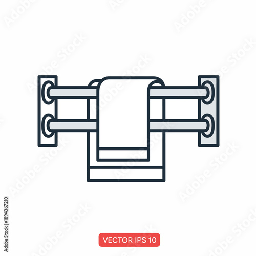 Towel Rack Line Icon
