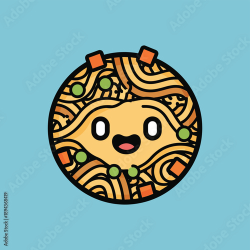 Noodle Dish Cartoon Character