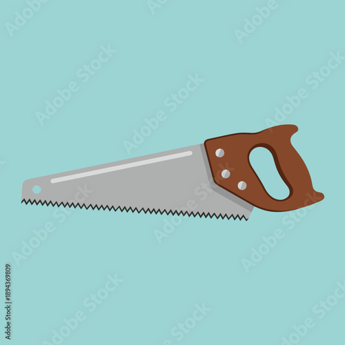 Hand Saw with Brown Handle