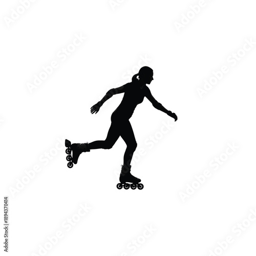Skating Silhouette: A dynamic silhouette of a skater gliding with grace and speed, showcasing the thrill of inline skating in motion.