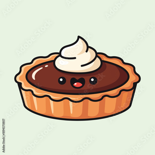 Cute Chocolate Tart with Whipped Cream