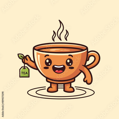 Smiling Tea Cup Character