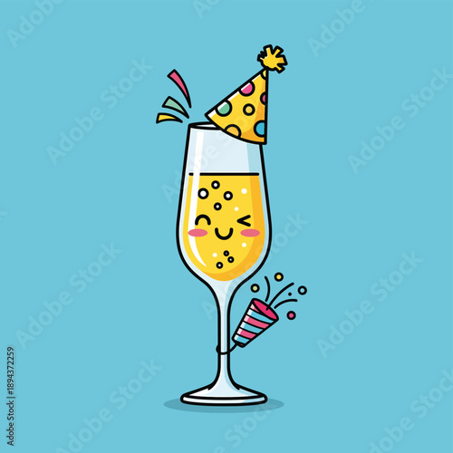 Champagne Glass Celebrating