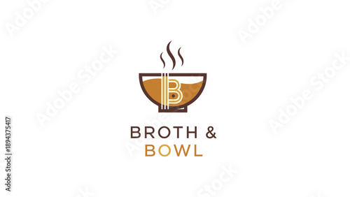 Broth and Bowl Logo Design Element.