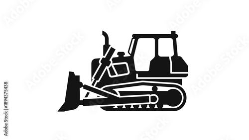 Bulldozer Silhouette Heavy Machinery Equipment.