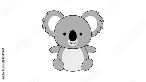 Cartoon koala illustration with simple design.