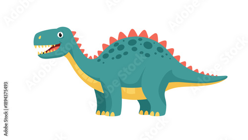 Cartoon Stegosaurus Dinosaur Illustration.
