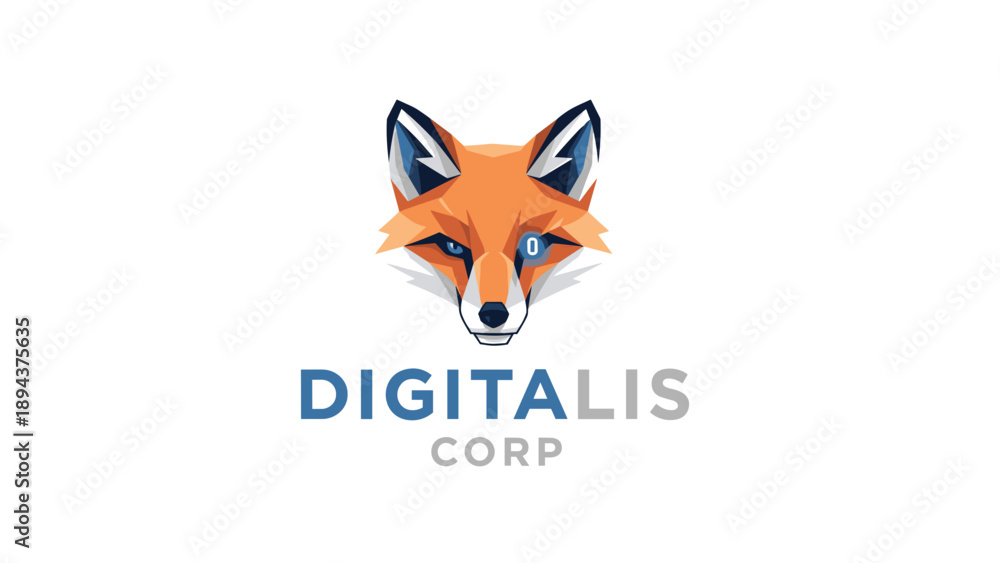 Obraz premium Digitalis Corp Fox Logo Design Element.