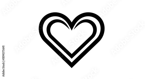 Double Heart Symbol Icon Design Element.