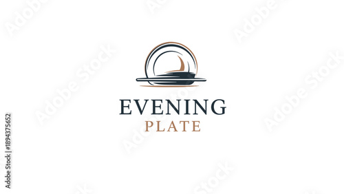 Evening Plate Logo Design with Cloche.