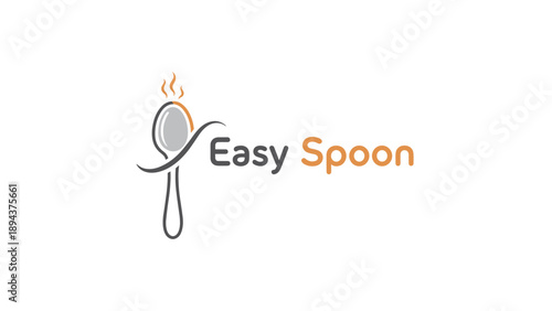 Easy Spoon Logo Design Element Illustration.