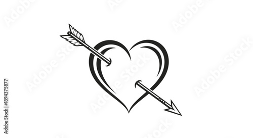 Heart with Arrow Illustration Design Element.